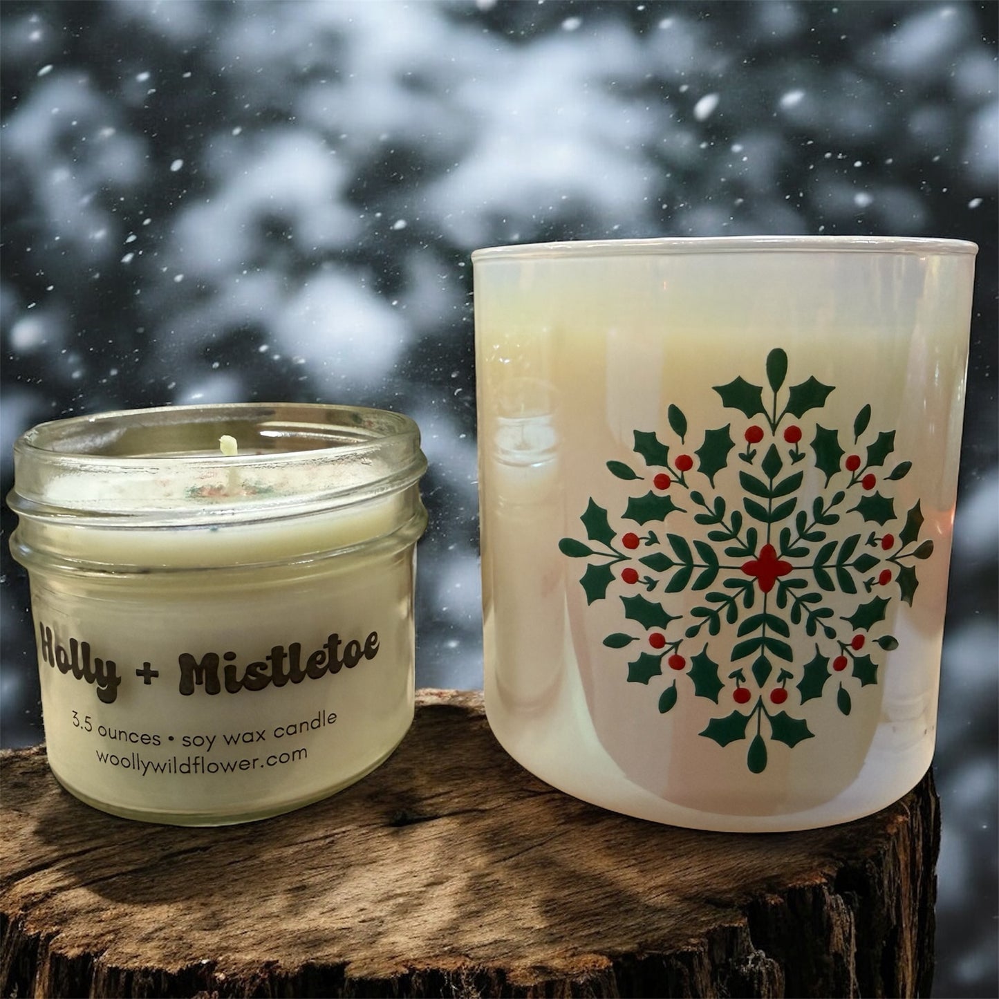 HOLLY + MISTLETOE soy wax candle