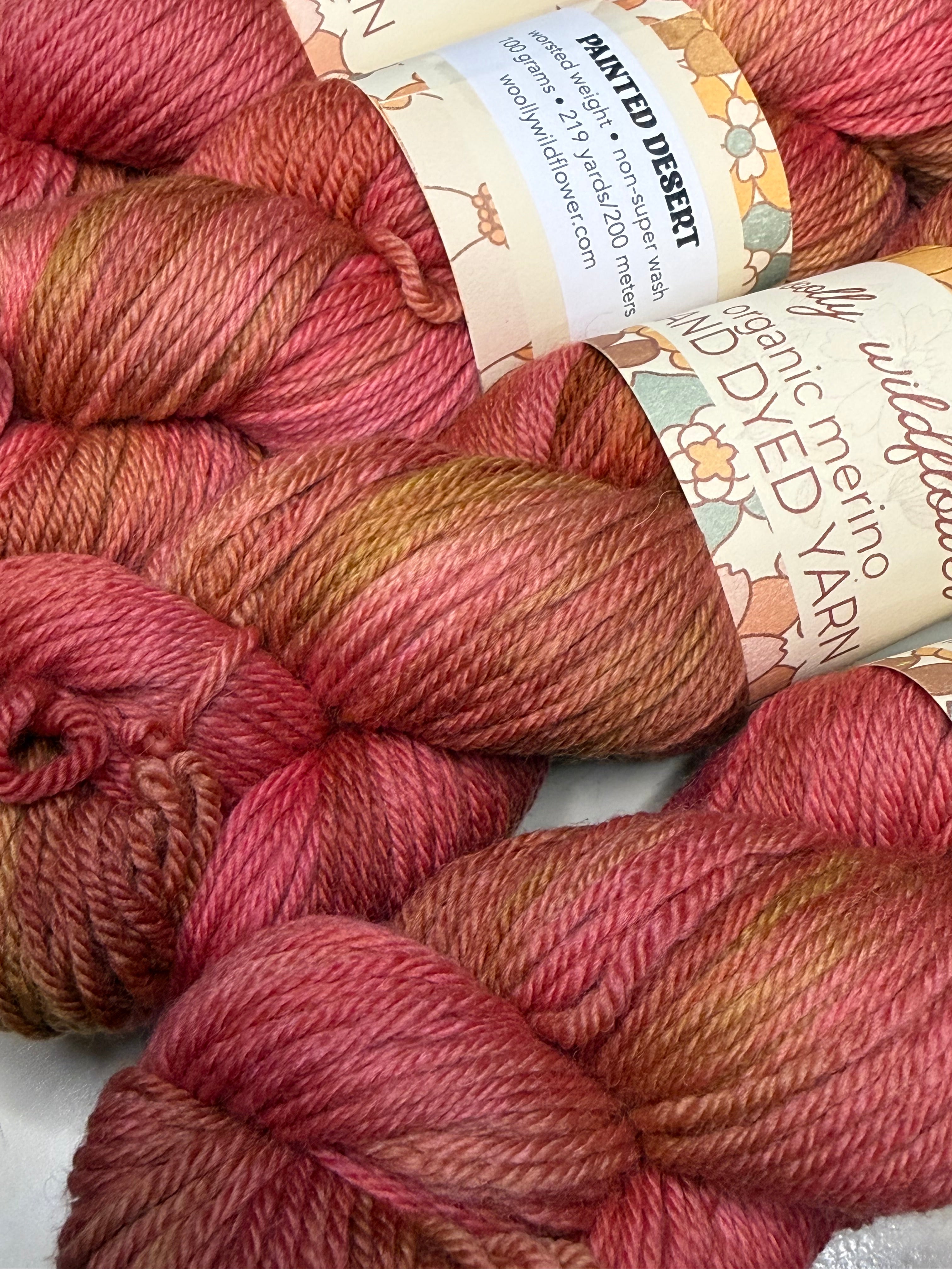 PAINTED DESERT organic Merino worsted yarn