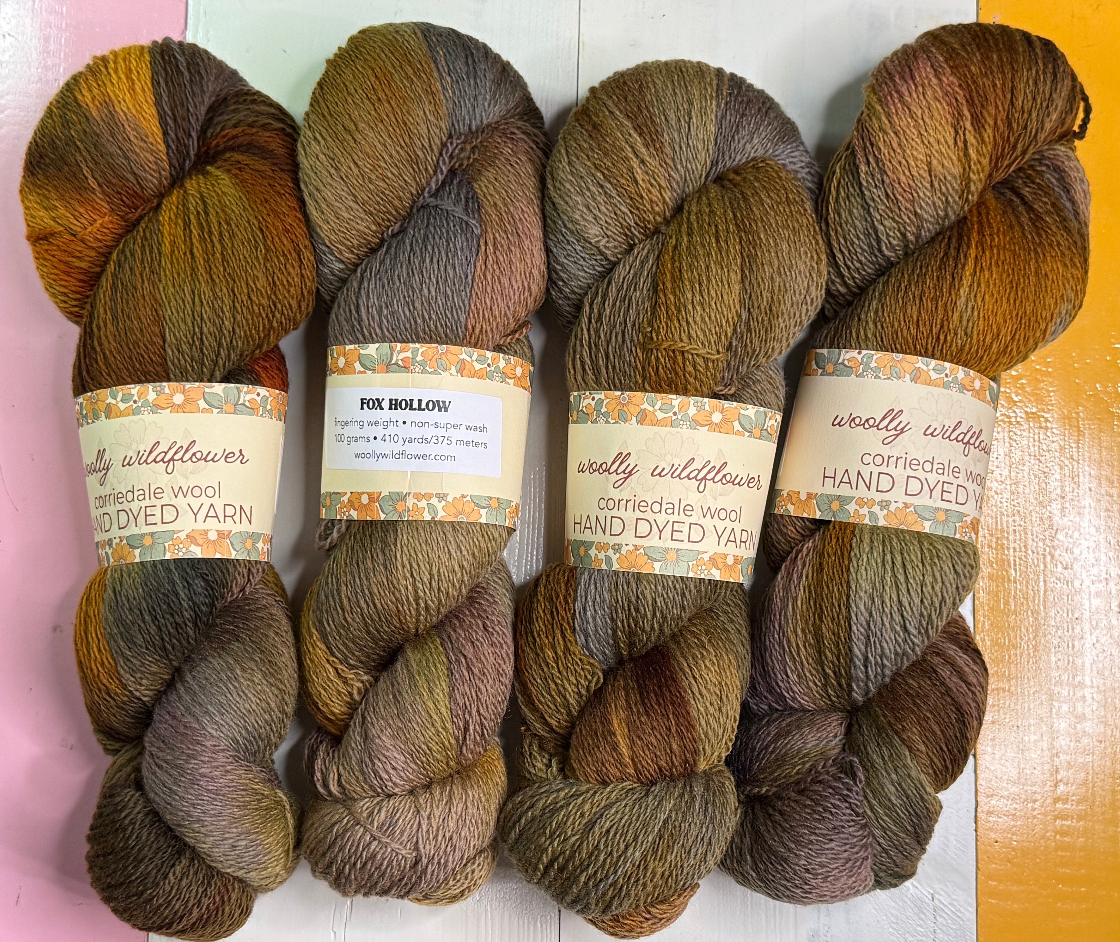 FOX HOLLOW corriedale fingering yarn