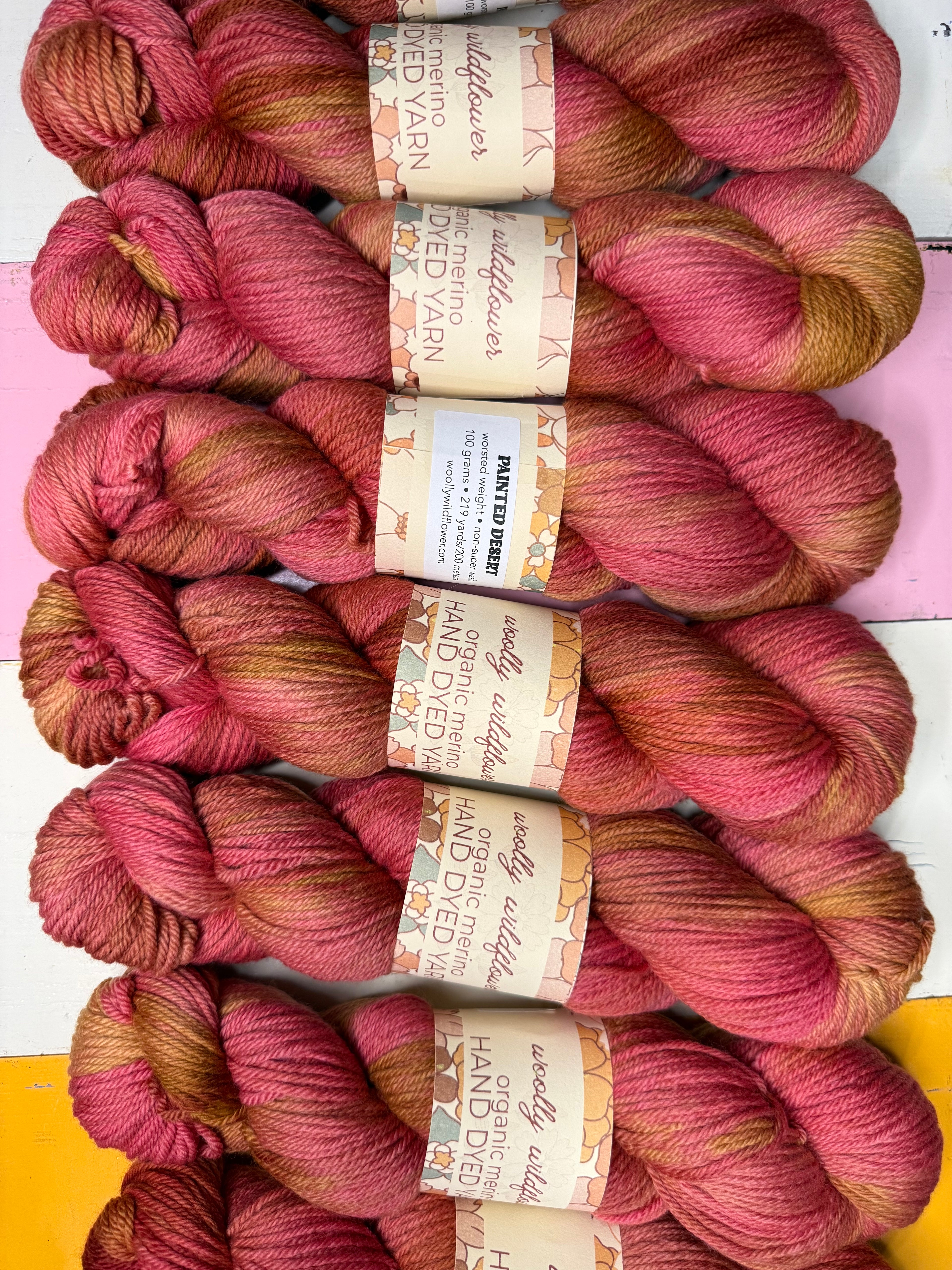 PAINTED DESERT organic Merino worsted yarn