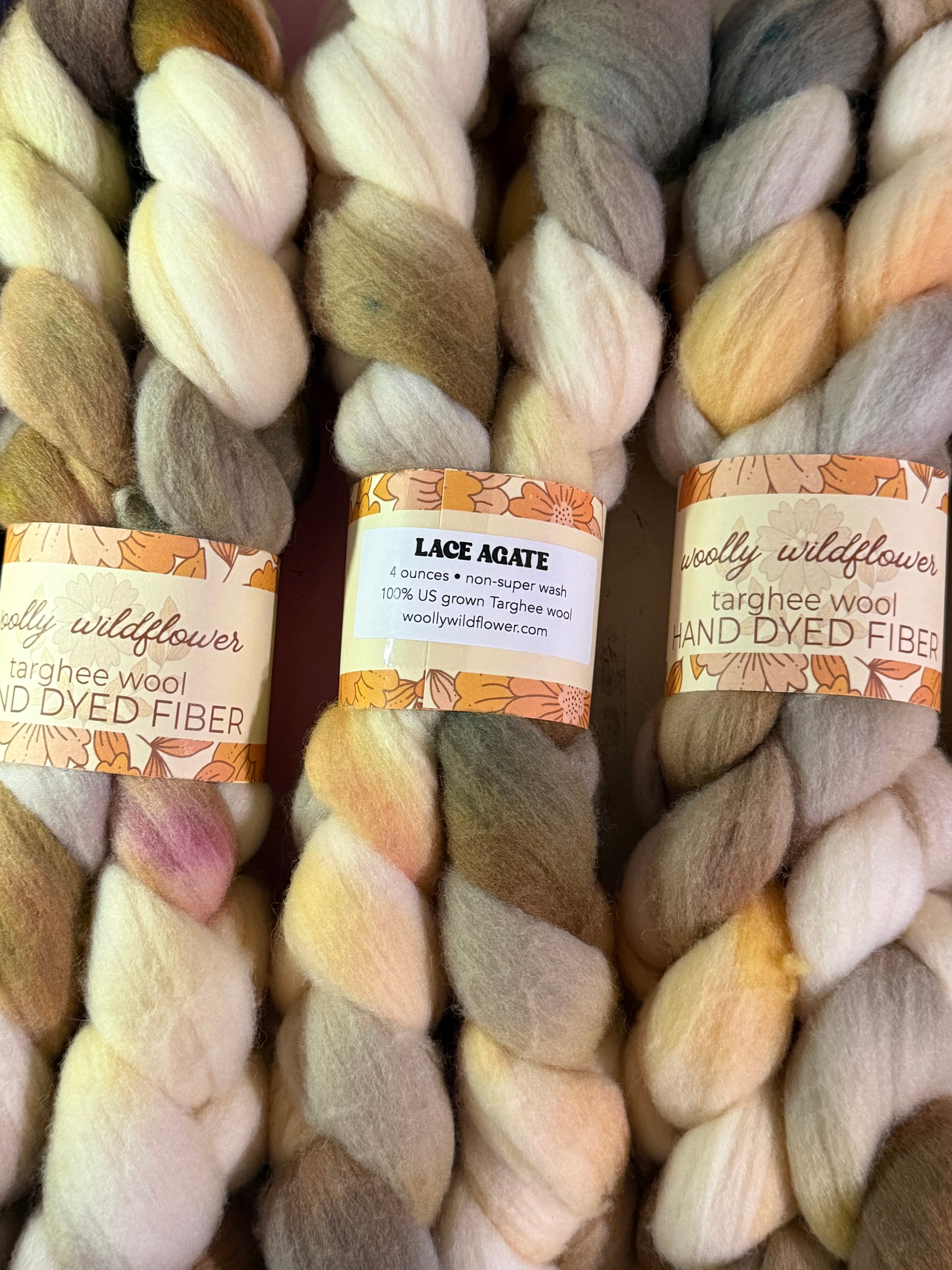 LACE AGATE Targhee fiber