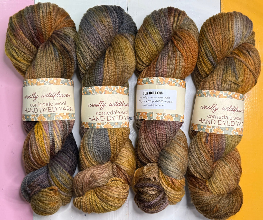 FOX HOLLOW corriedale aran yarn