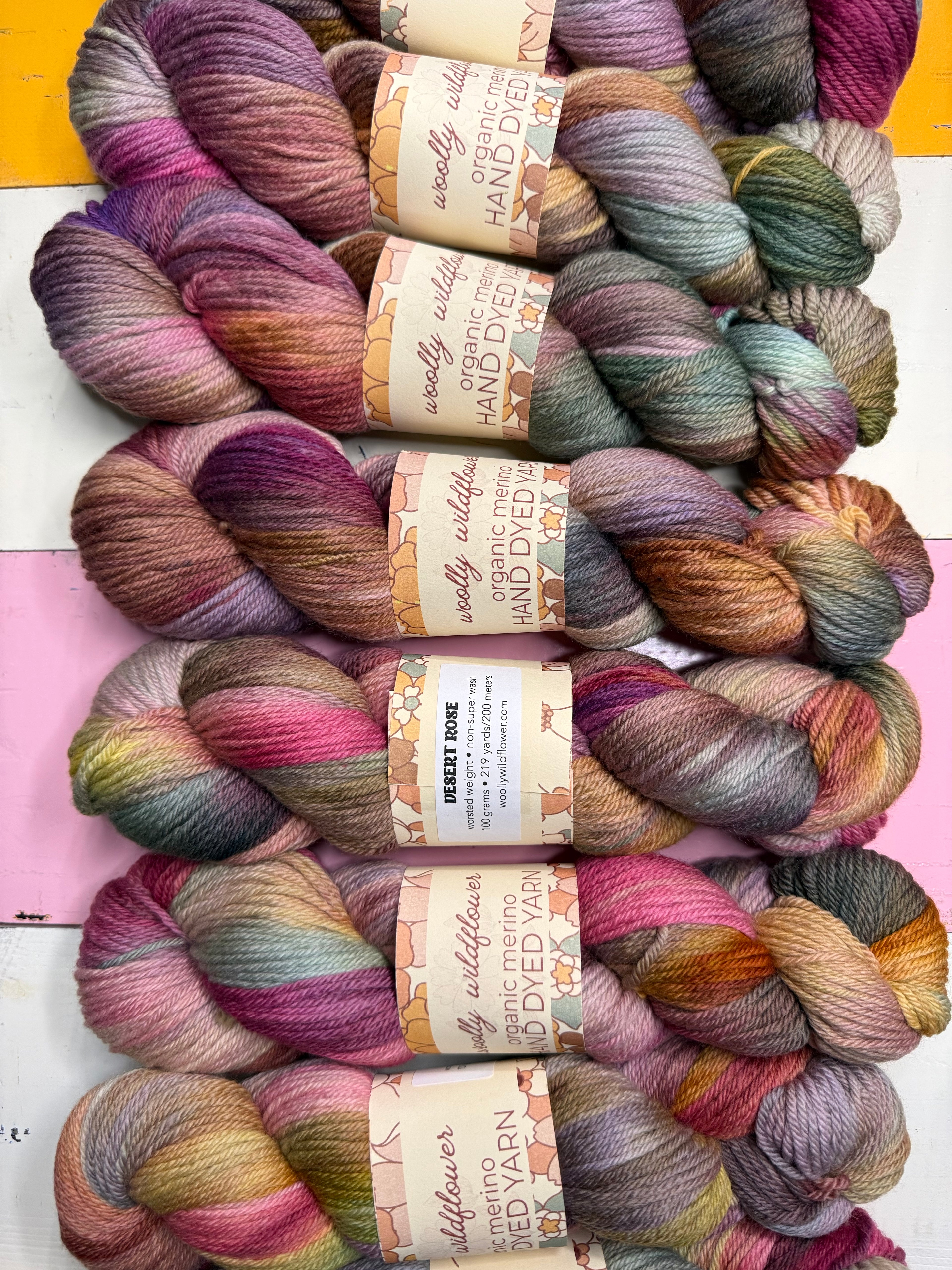 DESERT ROSE organic Merino worsted yarn