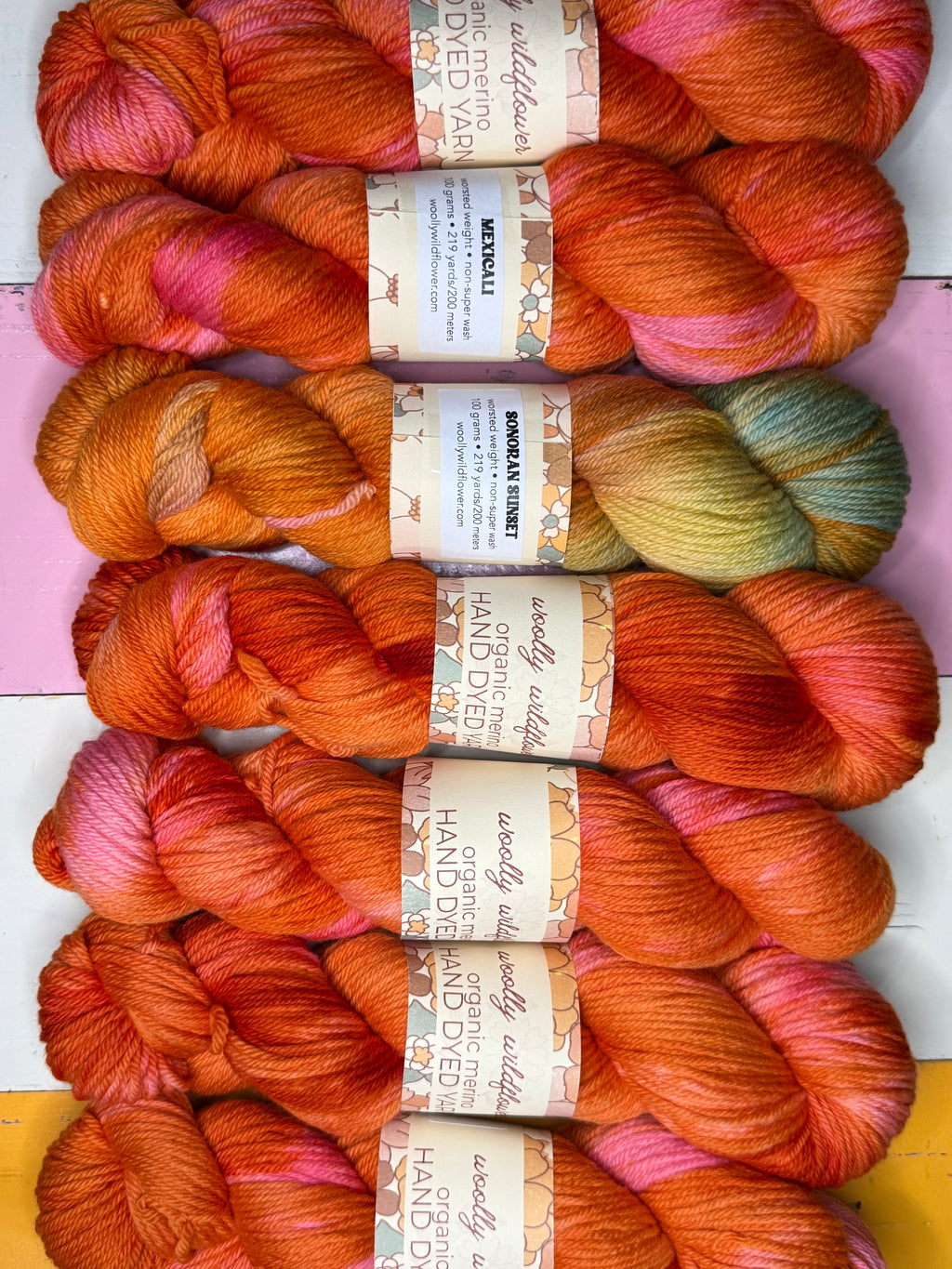 SONORAN SUNSET organic Merino worsted yarn