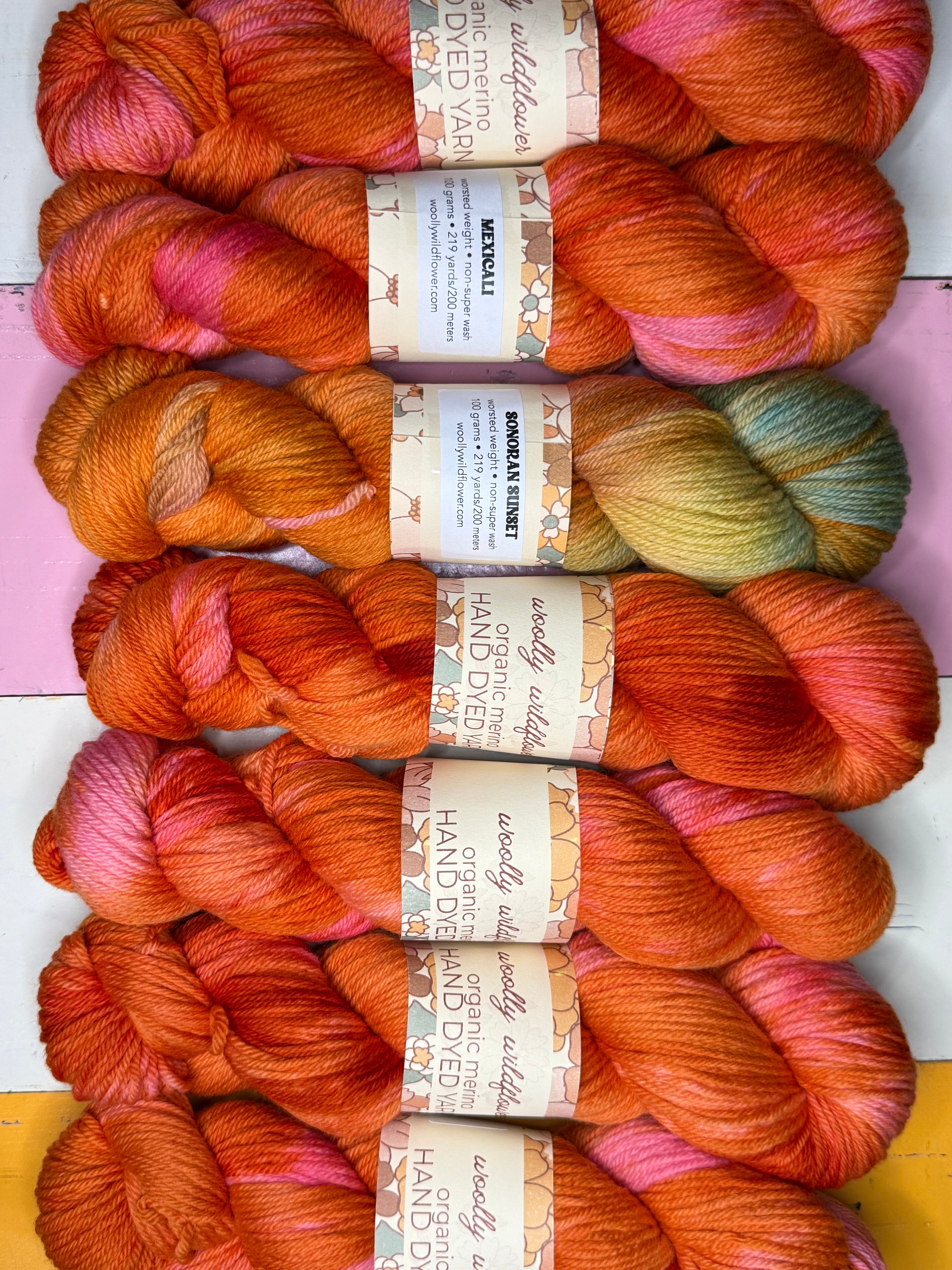 SONORAN SUNSET organic Merino worsted yarn