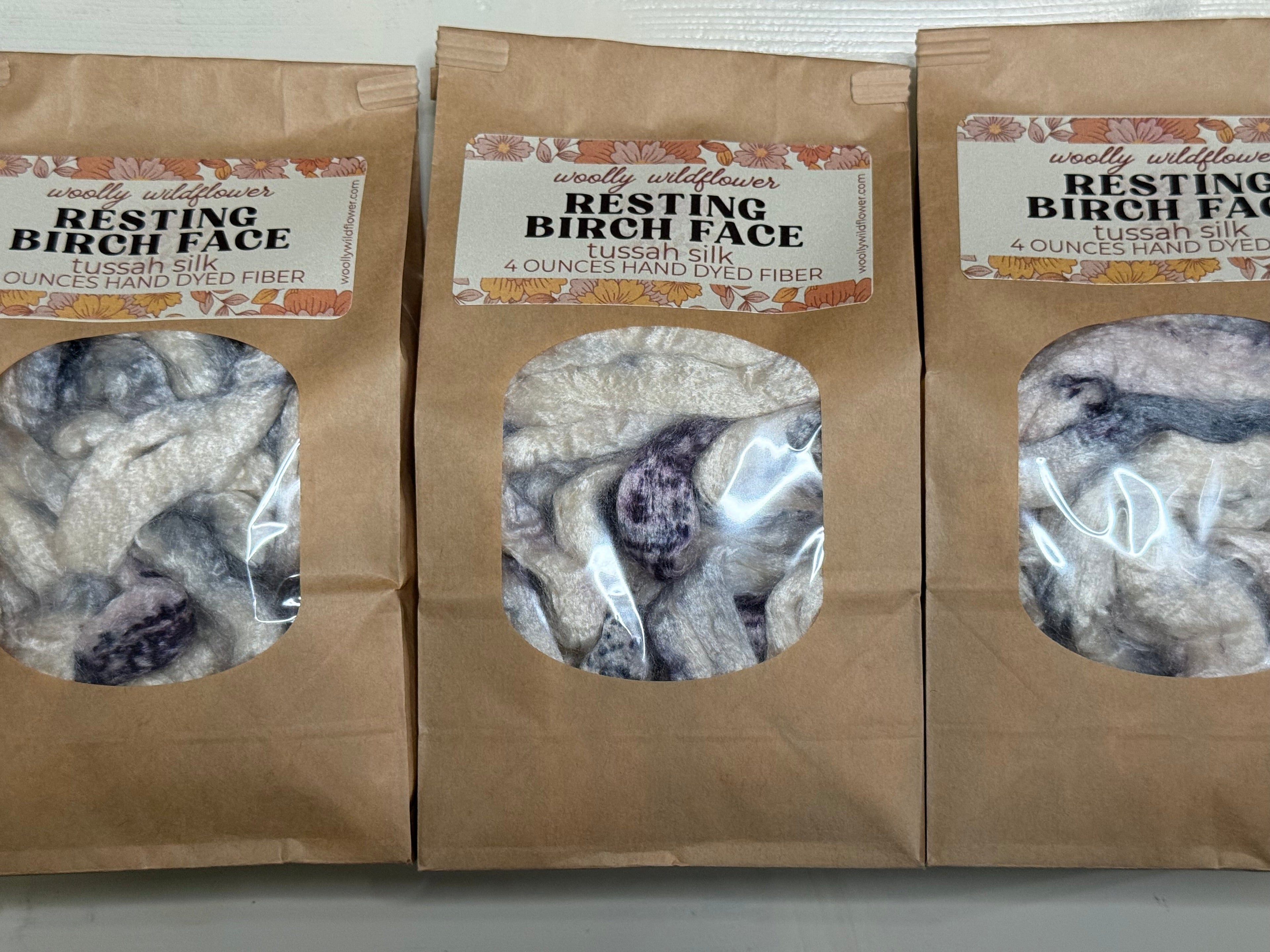 Three packages of 'Resting Birch Face' with visible product inside on a white background.