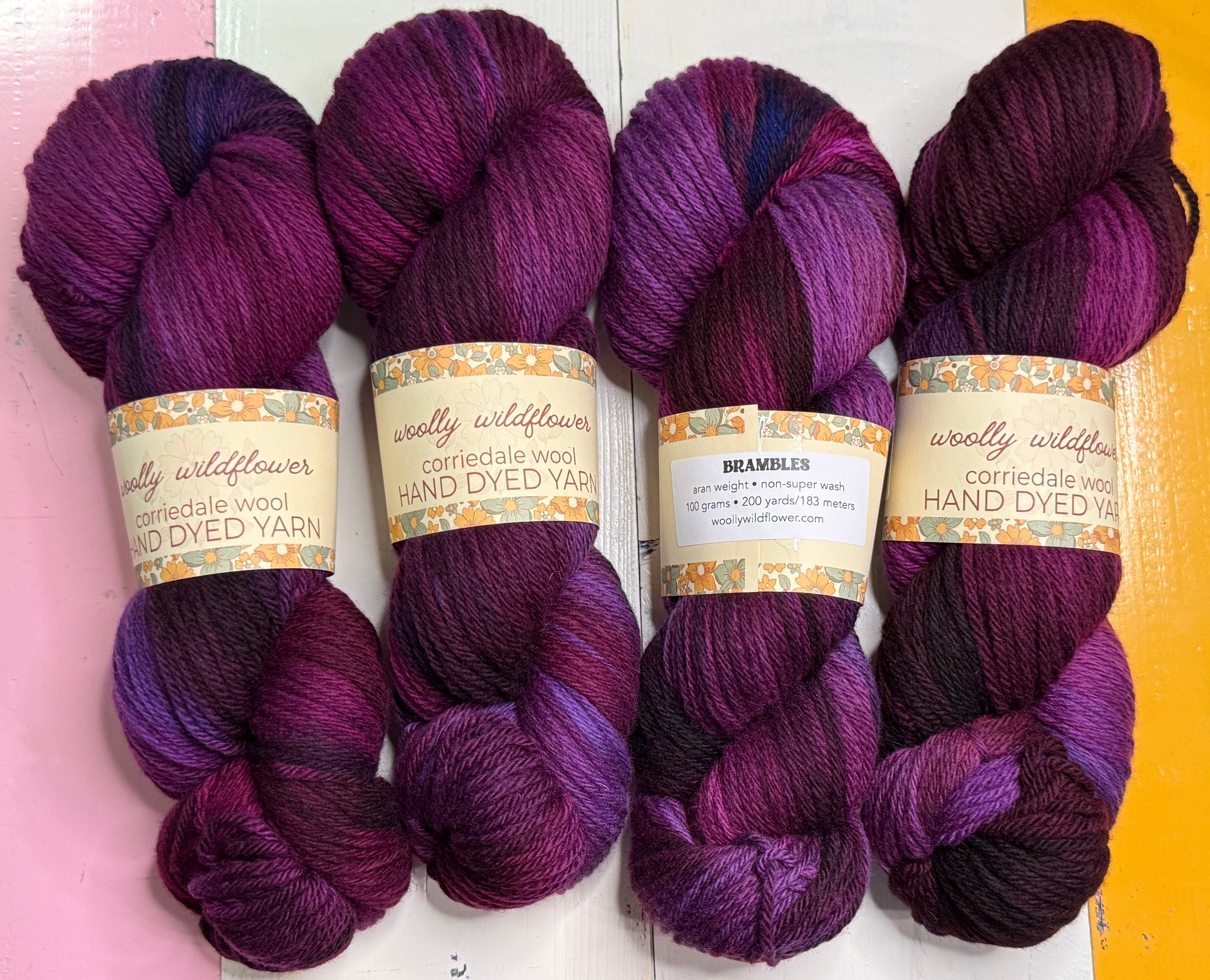 BRAMBLES  corriedale aran yarn