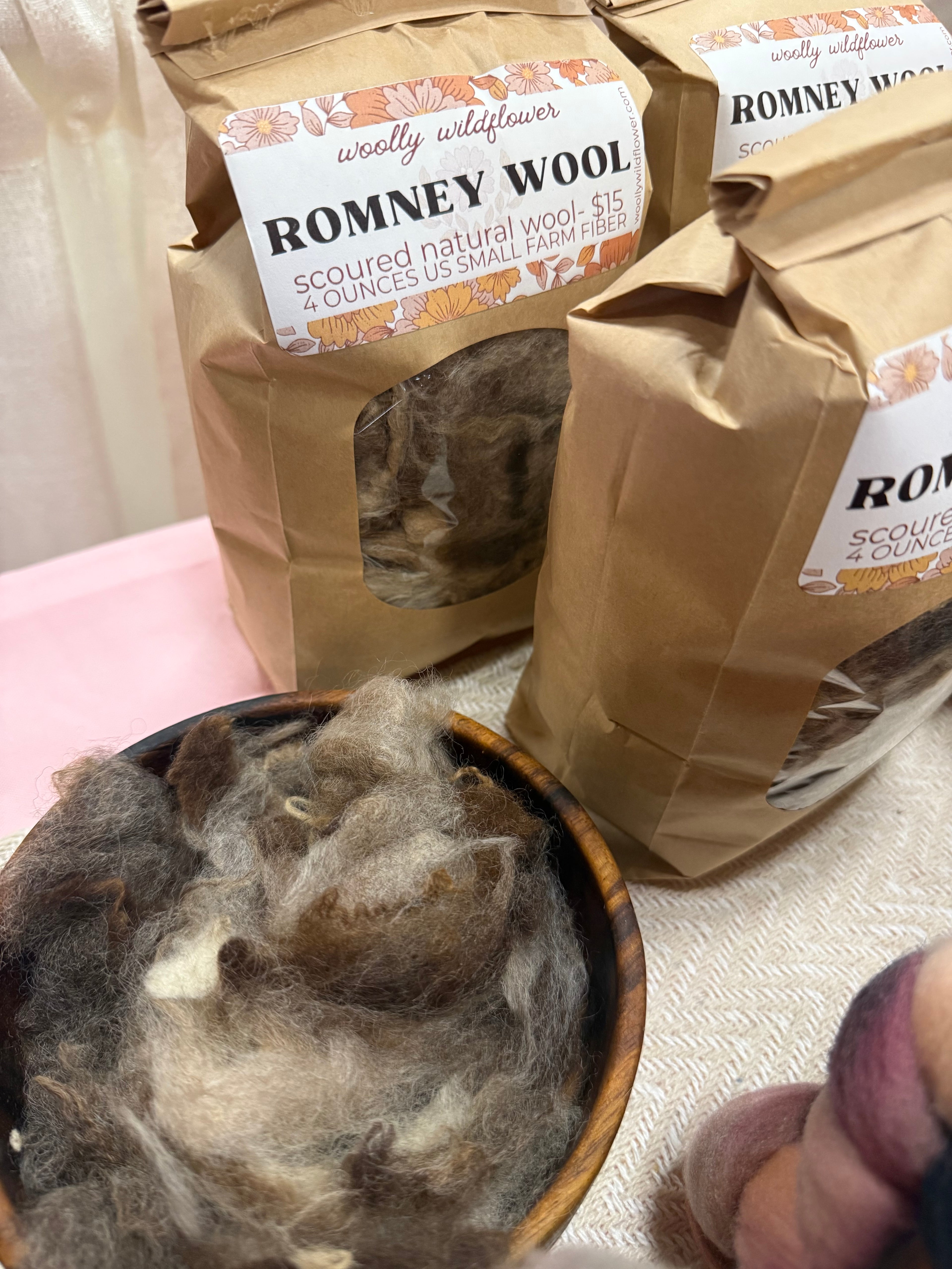 Romney small farm wool