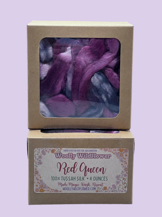 RED QUEEN Tussah silk fiber