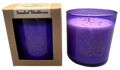 Purple candle in a decorative box with 'Smashed Blackberries' label on a white background